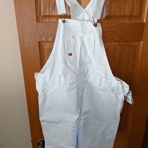 Women's Dickies Relaxed Overalls, White M